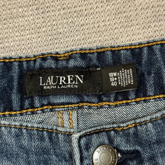 Lauren Ralph Lauren Womens Blue Denim Jeans High Rise Crop Atlas Wash 18W NWT - Picture 5 of 16